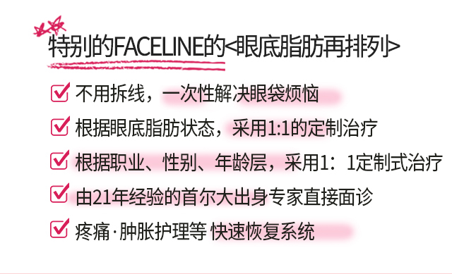 特别的FACELINE的<眼底脂肪再排列